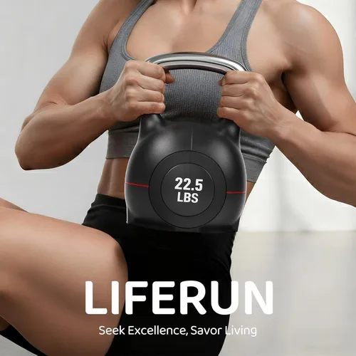 Vista 6 de LIFERUN Pesa rusa ajustable, pesa rusa de 22.5/44 libras con 7 niveles
