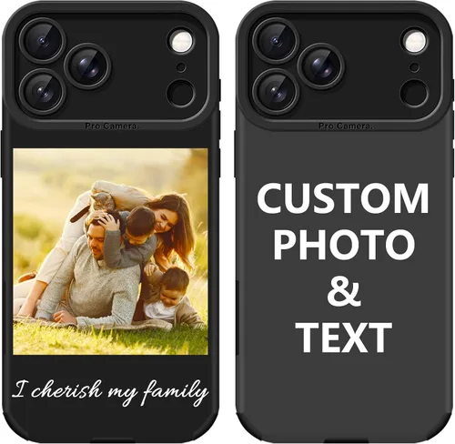 Vista 8 de Funda personalizada para iPhone 17, 16, 15, 14, 13, 12, 11 Pro/Max/Air/Puls, piel sintética + material TPU, bolsa de aire de cuatro esquinas es