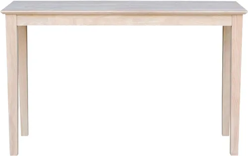 Vista 9 de International Concepts - Mesa consola Shaker, 48 pulgadas de largo, madera de parawood maciza, sin terminar