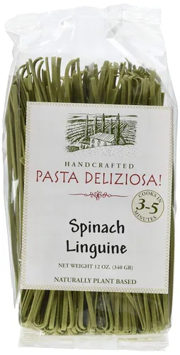 Vista 4 de Pasta Deliziosa! Pasta artesanal, Linguine con condimento de Bahía de Chesapeake, 12 onzas