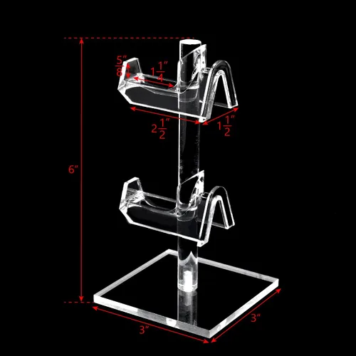 Vista 2 de MOOCA Juego de 2 piezas de soporte acrílico de alta calidad para gafas, soporte para gafas de sol, soporte para lentes de sol, soporte de marco
