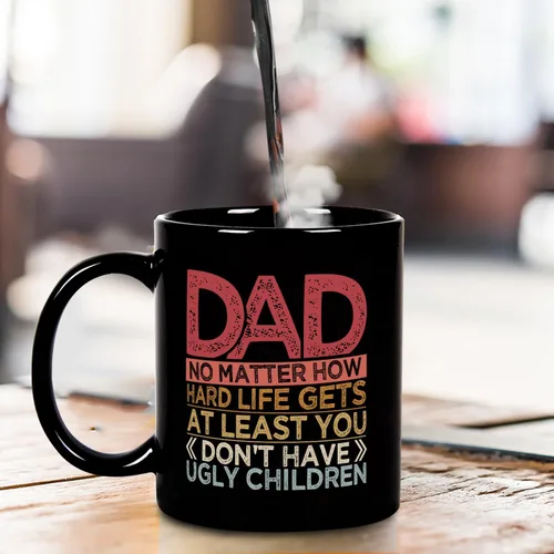 Vista 3 de Fatbaby Taza de café divertida para papá, cumpleaños humorístico, Día del Padre, Acción de Gracias, Navidad, regalos para papá, no tienes niños