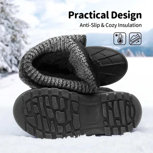 Vista 3 de DREAM PAIRS Botas de nieve, impermeables, con aislamiento, de invierno, para niño y niña