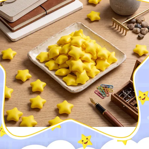 Vista 5 de Lenwen 100 bolas de estrés con forma de estrella a granel de 2 pulgadas de espuma mini estrella para aliviar el estrés para adolescentes y adultos