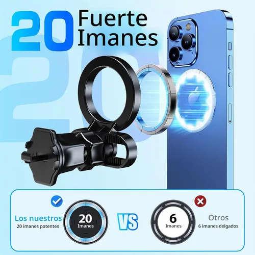 Vista 2 de Soporte de coche seguro para Mag, soportes de teléfono con imanes más