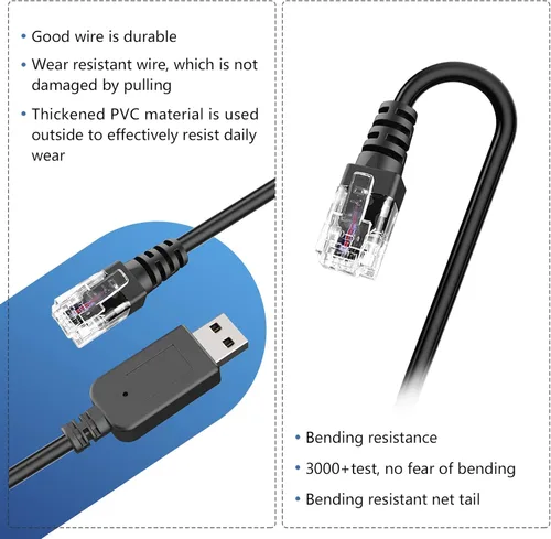 Vista 2 de SDSACZMU Cable detector de radar, cable USB a RJ11, línea de alimentación de repuesto para detector de radar, para Uniden Escort Beltronics detector