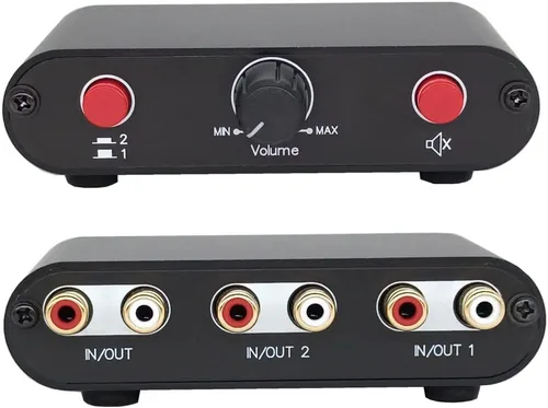 Vista 7 de Interruptor AV de 2 vías RCA Switcher 2 en 1 Salida Video compuesto L/R Caja selector de audio estéreo para consolas de juegos DVD STB -V21