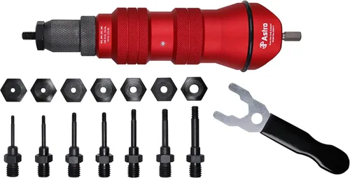Vista 2 de Kit de adaptador de tuerca de remache para taladro ADN14 de Astro Pneumatic Tool y kit de adaptador de tuerca de remache ADN38 XL - Capacidad de 3/8