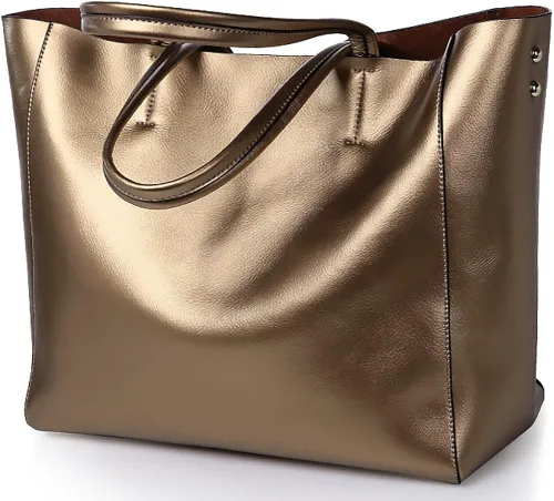 Vista 2 de QZUnique - Bolso de hombro para mujer piel de vaca con perlas