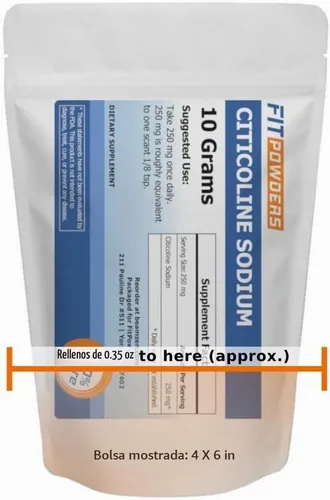 Vista 2 de Citicolina en polvo, colina CDP pura con cucharada (0.35 oz)