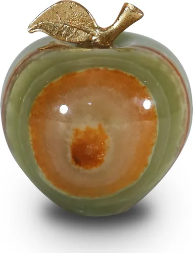 Vista 7 de Pisapapeles de manzana de cristal, adorno de escritorio de mármol cebra negra, regalo único de manzana para profesores, manzana decorativa