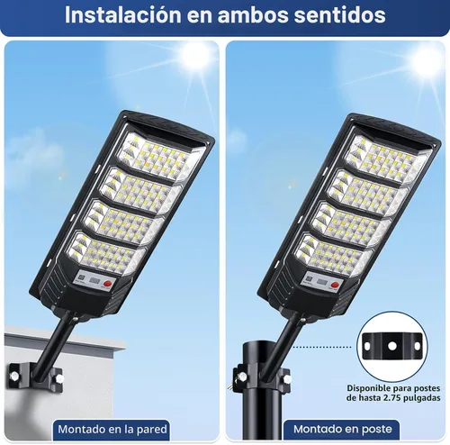Vista 2 de Yusist Paquete de 2 Luces Solares para Calles Exteriores Impermeables, Luces LED con Sensor de Movimiento de 6500K, Luces de Inundación Solares