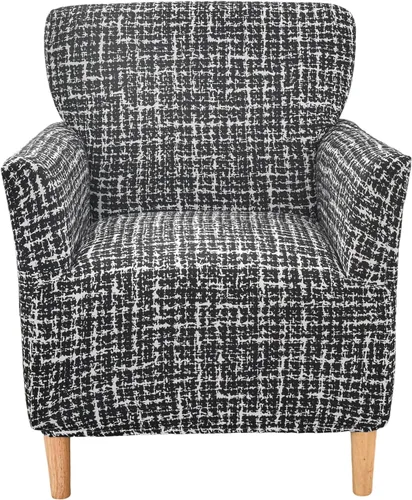 Vista 16 de CRFATOP - Funda elástica para sillón de mediados de siglo moderno de 1 pieza, fundas de silla de acento de jacquard con brazos, fundas de silla