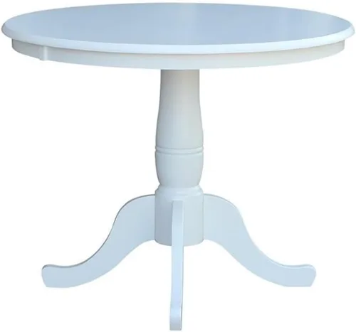 Vista 14 de Whitewood Industries International Concepts Mesa de pedestal redonda Pecan Nuez pacana