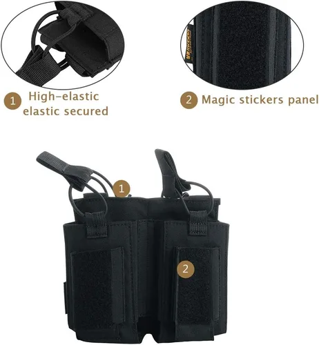 Vista 3 de EXCELENTE ELITE SPANKER - Funda de munición de tipo MOLLE con parte superior abierta, individual/doble/triple, para cargadores elásticos de rifle M4