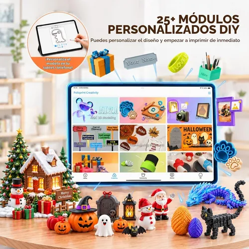 Vista 4 de Impresora 3D Hephi3d TINA2S apta para principiantes, totalmente montada, lista para usar