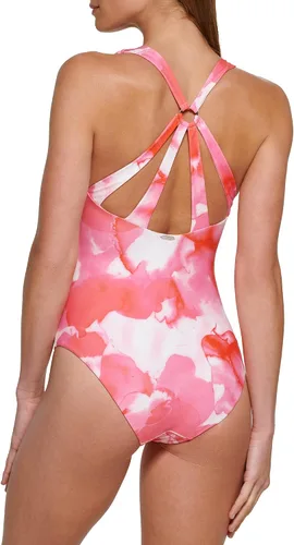 Vista 5 de Calvin Klein Traje de baño estándar de una pieza con cuello en V para mujer