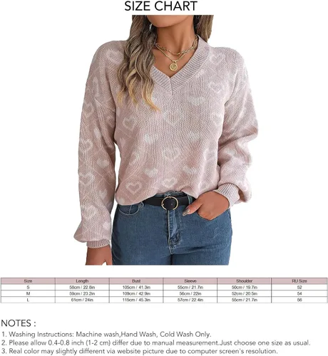 Vista 6 de TOPINCN Women Sweater, Pullover Knitwear Long Sleeve for School for Dating