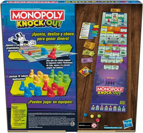 Vista 4 de Monopoly Knockout Game para niños, adolescentes y adultos