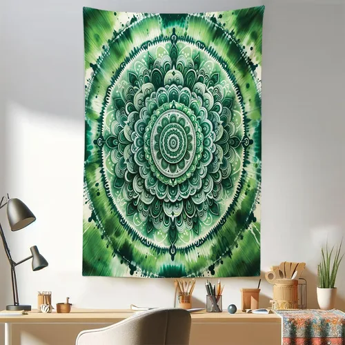 Vista 66 de Ambesonne Tapiz de hongos, atmósfera psicodélica, escena astral estrellada con motivos orientales trippy, decoración de tela para colgar en la pared