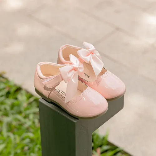 Vista 4 de Meckior Toddler Little Girl Mary Jane Dress Shoes Ballet Flats for Girl Party School Shoes Bowknot Princess Shoes