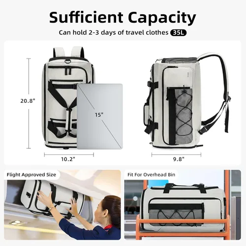 Vista 3 de CLUCI Bolsa de gimnasio para hombres y mujeres, bolsa de viaje deportiva, mochila de viaje para gimnasio, fin de semana, mochila con compartimento