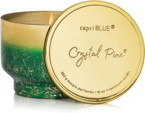 Vista 11 de Capri Blue Glimmer Mini Tin - Vela perfumada a manzana con mini portavelas, mezcla de cera de soja, Capri Blue Apple Cider Social Red and Gold