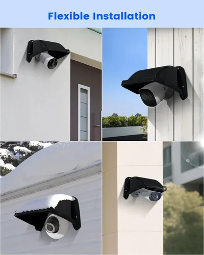 Vista 8 de Protector universal de plástico para cámara de seguridad solar y lluvia, cubiertas protectoras resistentes a la intemperie para cámaras de bala