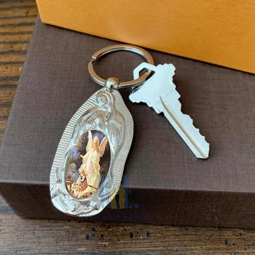 Vista 7 de 12 piezas personalizadas de bautismo de recuerdo de fiesta, llavero de metal de ángel de la guarda, regalo de bautizo para grabado de invitados