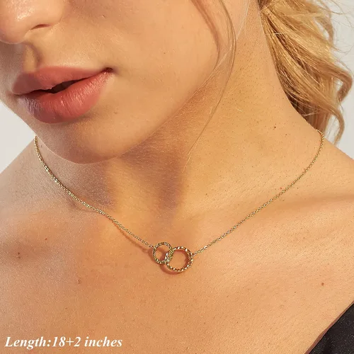 Vista 3 de Collares delicados para mujer, collares en capas, collar de gargantilla chapado en oro, joyería para mujer