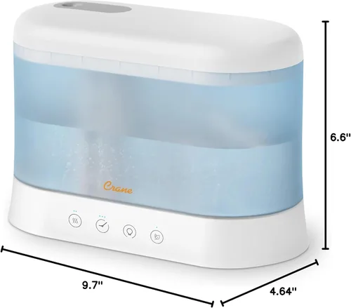 Vista 7 de Crane Humidificador de niebla fría de 0.5 galones de llenado superior y difusor de aceite esencial, silencioso, tiempo de funcionamiento de 15