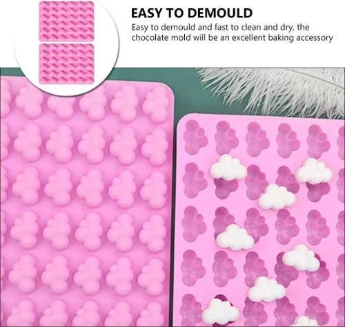 Vista 9 de Kichvoe Molde de chocolate – Moldes de fondant de nube – Moldes de silicona para chocolate, 2 piezas de moldes de pastel para cupcakes, manualidades