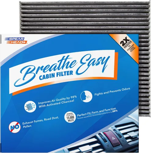 Vista 72 de Spearhead Odor Defense Breathe Easy - Filtro de cabina para AC y calentador Compatible con Chrysler 200 2015-17, Cherokee 2014-18 como OEM Hasta