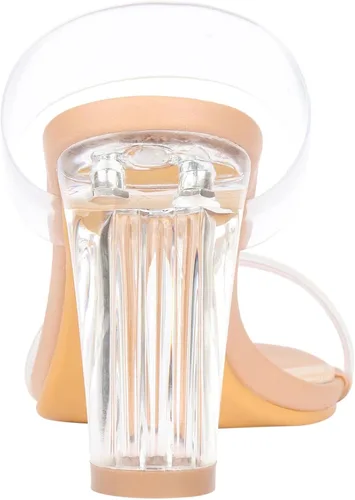 Vista 3 de ZriEy Sandalias de tacón medio alto para mujer, con puntera abierta, con dos correas, para fiestas, bodas, citas, uso diario, zapatos de tacón