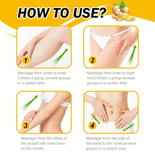 Vista 5 de 2 unidades de crema adelgazante de jengibre, crema caliente anticelulítica, gel adelgazante de cuerpo completo, quema de grasa para el vientre