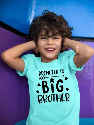 Vista 2 de Camisa de revelación de embarazo para hermano mayor, camisas con anuncio de nacimiento para niños