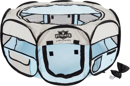 Vista 6 de Corral Petmaker colección Playpen portátil para armar, para mascota Azul claro