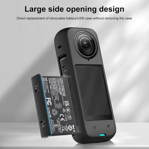 Vista 5 de PULUZ Funda protectora de silicona para Insta360 X4 con tapa de lente, cubierta protectora suave para la cámara y protector de lente estándar