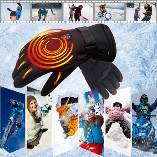 Vista 6 de SVPRO Guantes calefactables con batería eléctrica, para hombres y mujeres, guantes de calefacción recargables para exteriores, senderismo, esquí