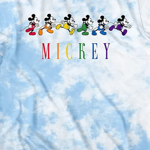 Vista 2 de Disney Camisa de Mickey Mouse para hombre, diseño clásico de Mickey Mouse Tie Dye