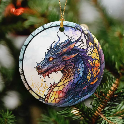 Vista 2 de Adorno de Navidad de dragón 2025, adorno de Navidad, adornos de árbol de Navidad, accesorios para colgar, decoración de Navidad, amantes del dragón