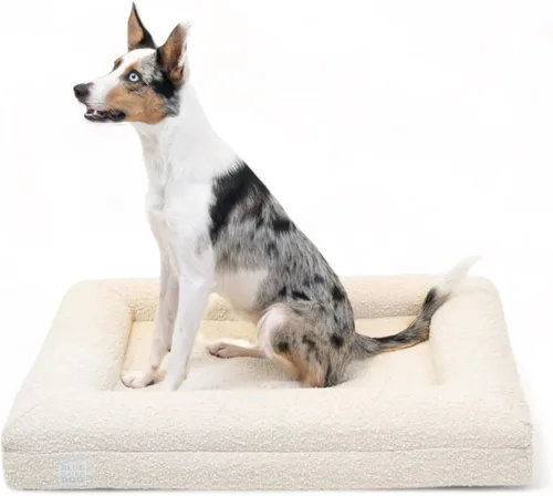 Vista 9 de Luxury Boucle - Cama ortopédica de espuma viscoelástica para perro con forro impermeable y funda lavable a máquina con cremalleras YKK