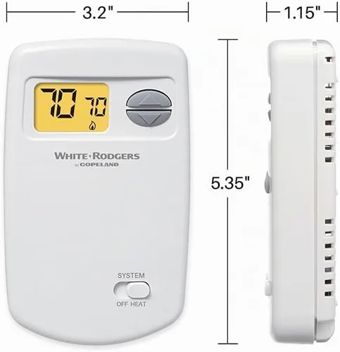 Vista 4 de Termostatos Emerson 1E78-140 Termostato no programable solo para calefacción para sistemas de una sola etapa, Blanco