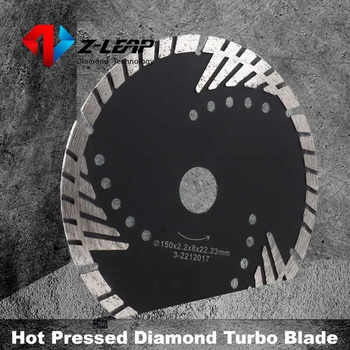 Vista 4 de Diamond Turbo Blades - Hoja de sierra de segmentos de 0.315 pulgadas para baldosas de granito, hormigón y ladrillos seco/húmedo, 6 pulgadas