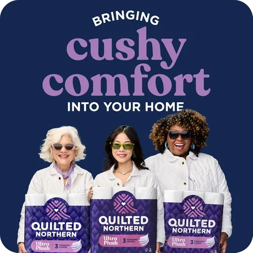 Vista 2 de Quilted Northern Papel higiénico ultra afelpado, 18 megarrollos = 72 rollos regulares, 3 veces más grueso*, papel higiénico suave de 3 capas
