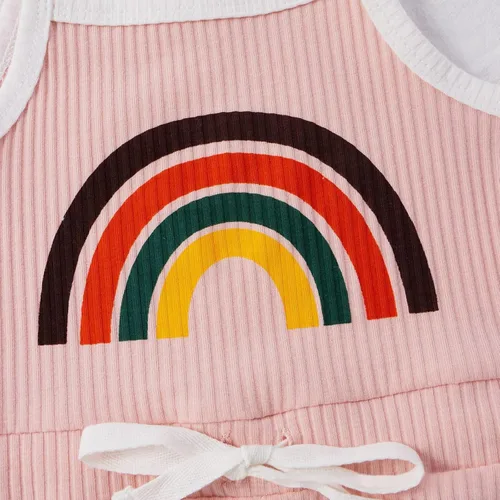 Vista 4 de TBUIALL Rainbow Tank Top Short Jumpsuit Guangzhou Rainbow Jumpsuit Jumpsuit Catsuit Summer Clothing Set Baby Girl