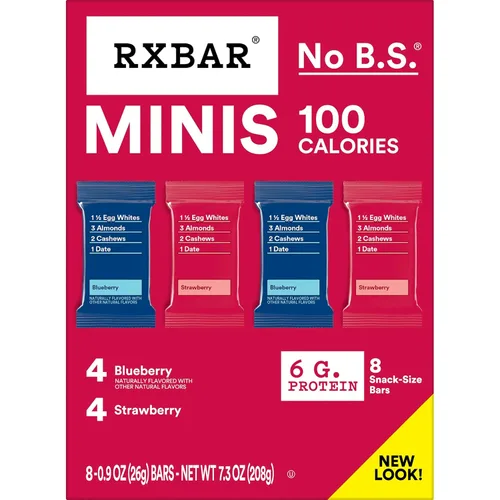 Vista 9 de RXBAR Minis Barras de proteínas, aperitivos sin gluten, aperitivos para el desayuno, paquete variado, caja de 7.3 onzas (8 barras)