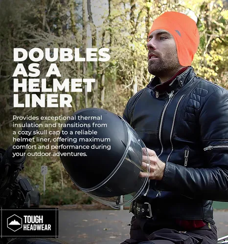 Vista 31 de Tough Headwear Gorras térmicas para casco para hombre, para invierno, gorra de casco y gorras de ciclismo para correr, esquiar, deportes de invierno
