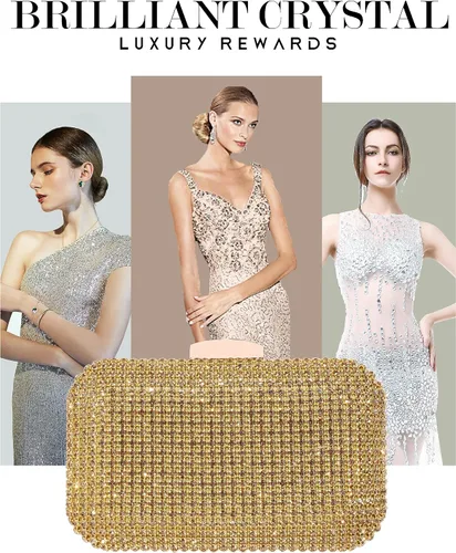 Vista 6 de Bolso de mano de cristal plateado para mujer, bolso de noche con purpurina para boda, cena, fiesta, baile de graduación, cóctel