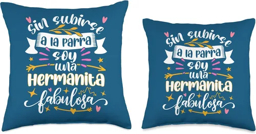 Vista 3 de Regalo Original Para Mi Hermanita Regalos Hermanita Fabulosa Divertido Mujer Chiquita Hermana Menor - Almohada de 18 x 18 pulgadas, multicolor